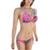 Biquíni Feminino Cortininha Floral Calcinha Amarra lateral - Rosa