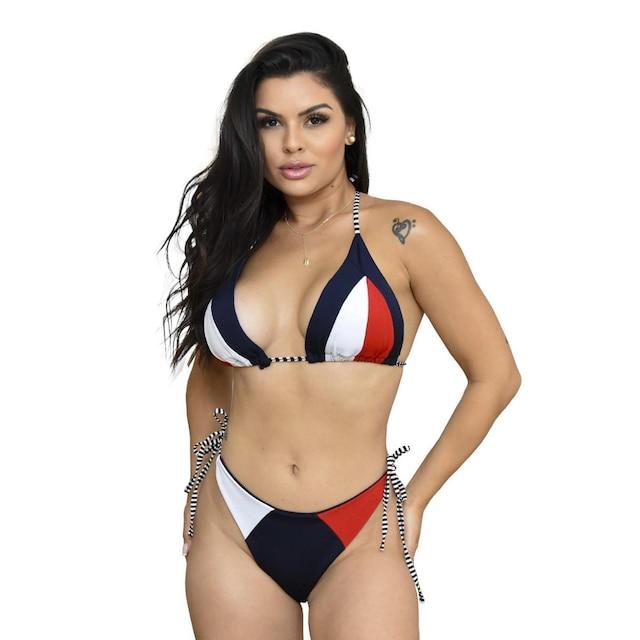 Biquíni Feminino Marinheiro Cortinha Com Bojo Donna Martins
