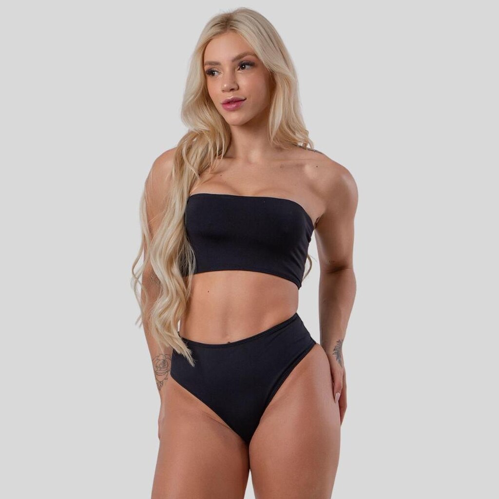 Biquíni Feminino Tomara que Caia Cintura Alta Confortável Moda Praia