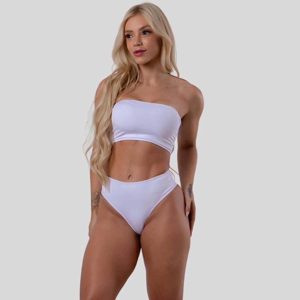 Biquíni Feminino Tomara que Caia Cintura Alta Confortável Moda Praia