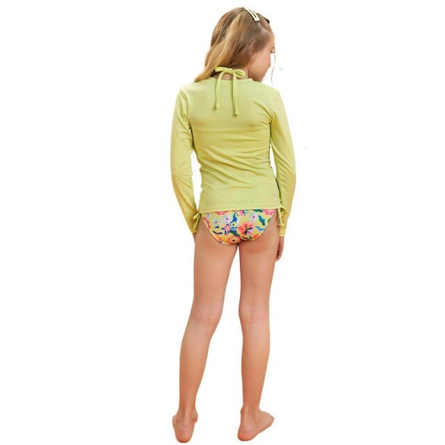BIQUÍNI FLORA 3 PEÇAS LIMA NEON DRY UV50+ INFANTI