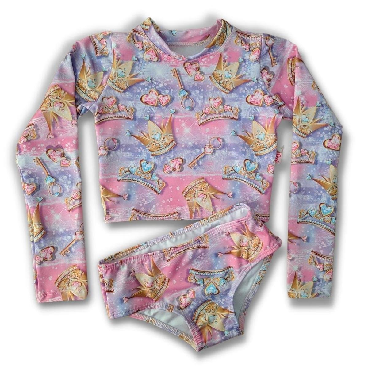 Biquíni Infantil Manga Longa Princesa Uv50+ Ceci 5010 - Rosa | Zattini