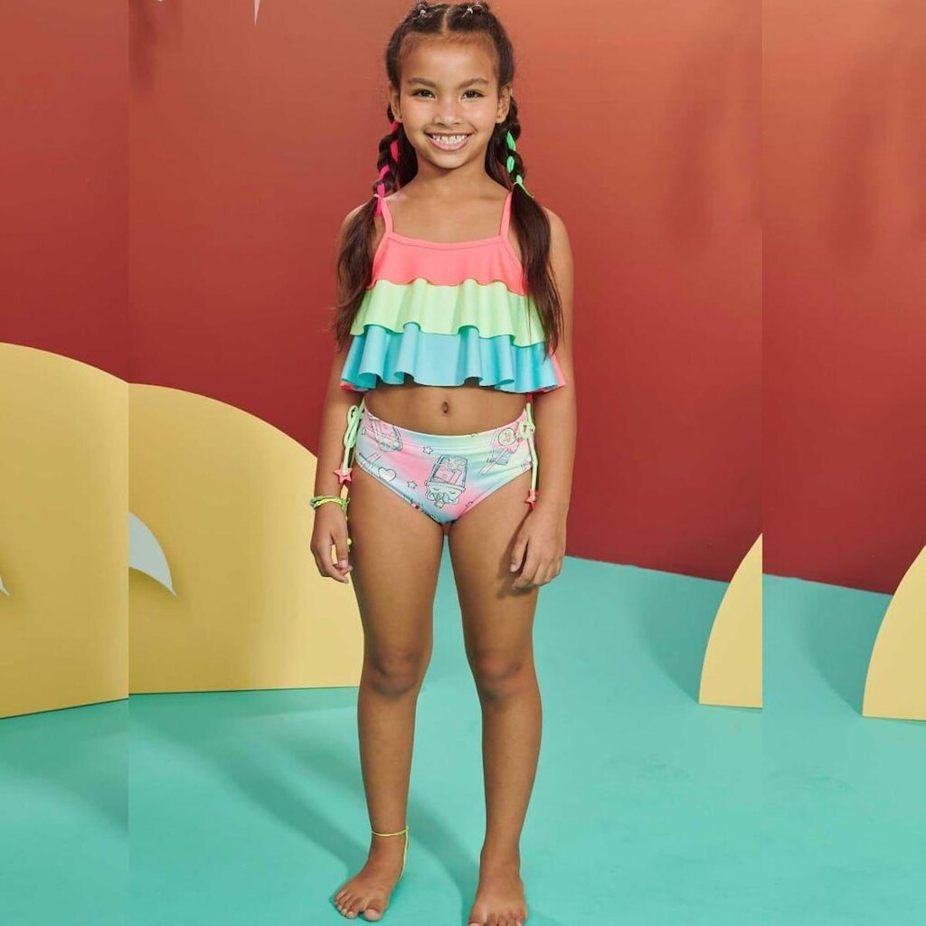 Biquini Infantil Milk Shake 2 peças Tam 2 a 12  - Kukiê