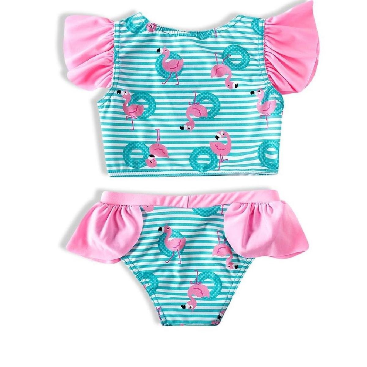 Biquíni Infantil Tip Top Calcinha Babado + Top Flamingos Azul E Rosa - Azul Menor preço em Biquíni Infantil Tip Top Calcinha Babado + Top Flamingos Azul E Rosa - Azul