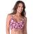 Biquíni Top Cropped Alça Regulável Com Bojo Removível - Vermelho+Rosa