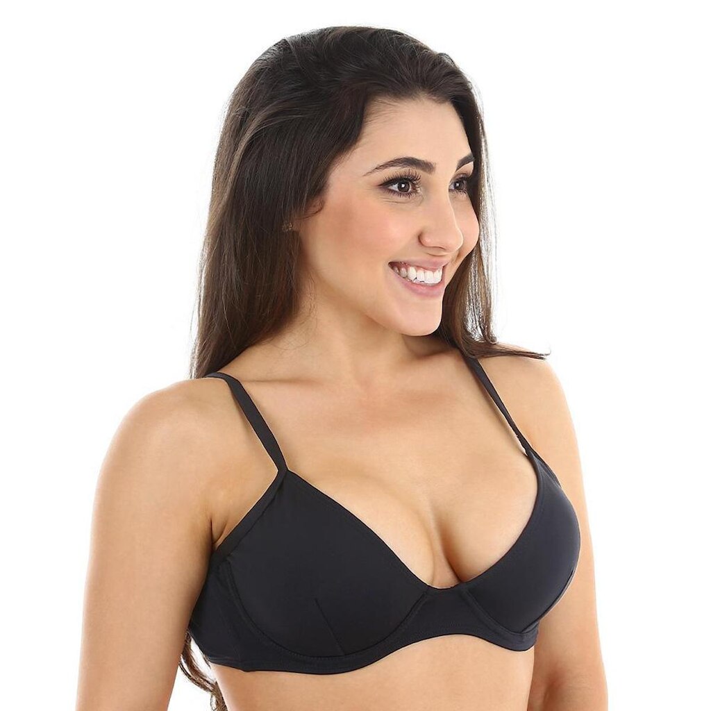 Biquíni top feminino meia taça sem bojo com alça fina ajustável e aro Águas Claras moda praia