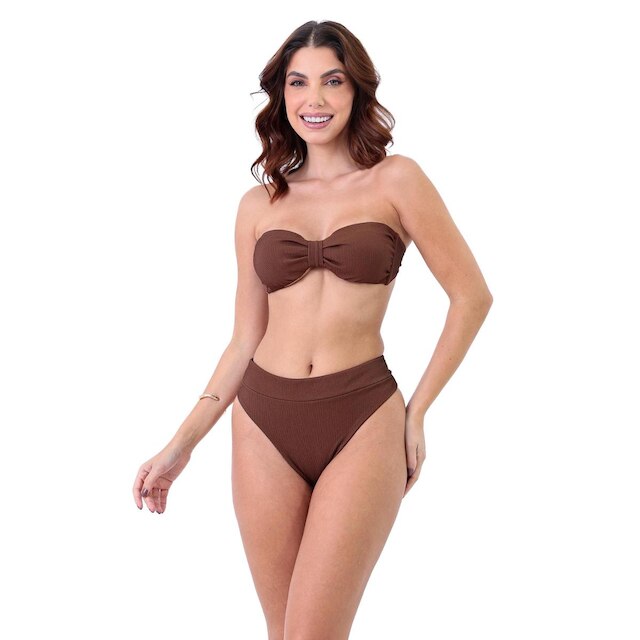 Biquíni Top Tomara que Caia Jacquard e Calinha Fio Duplo