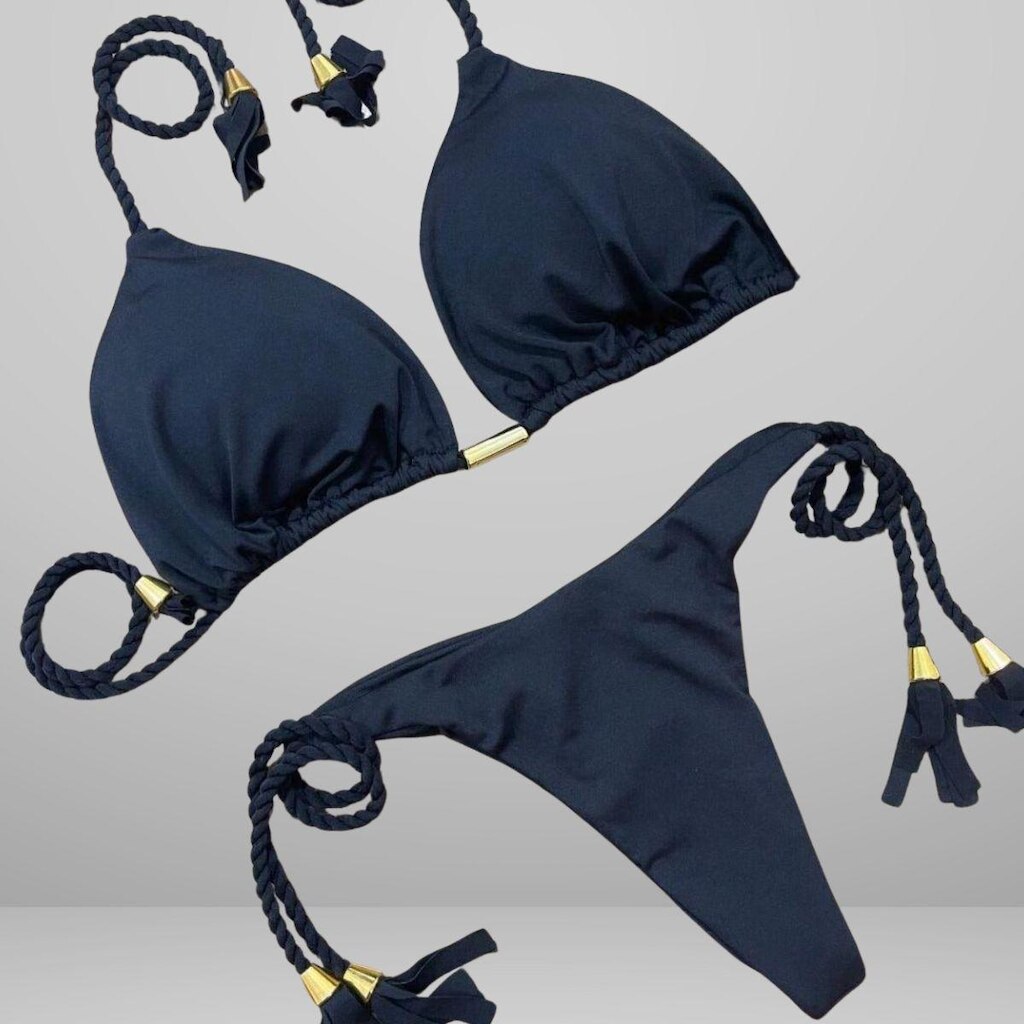 Biquni feminino DS empina bumbum cortininha com bojo linha Premium