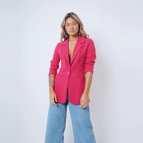 Blazer Boyfriend Eight Brand Acinturado Feminino - Pink