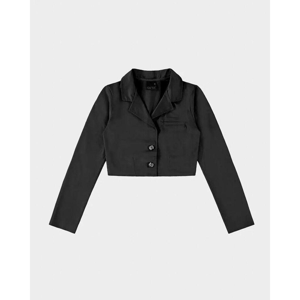 BLAZER CROPPED FEMININO ALFAIATARIA EM TECIDO ACETINADO - ENFIM