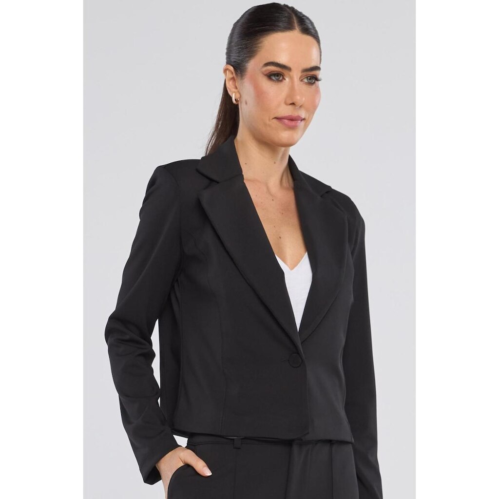 Blazer Curto PKS Alfaiataria Ponto Roma Preto