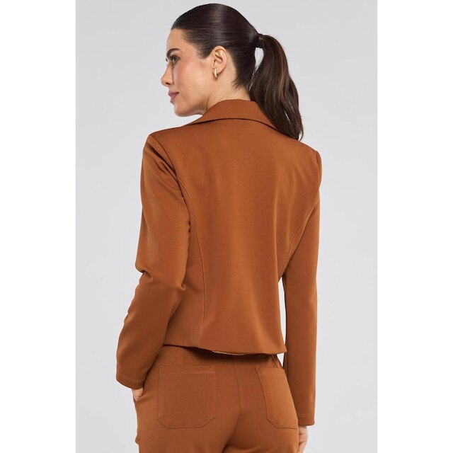 Blazer Curto PKS Alfaiataria Ponto Roma Terracota