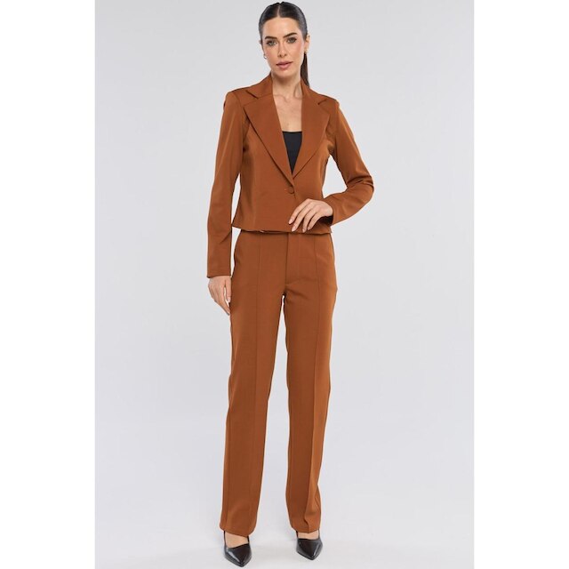 Blazer Curto PKS Alfaiataria Ponto Roma Terracota