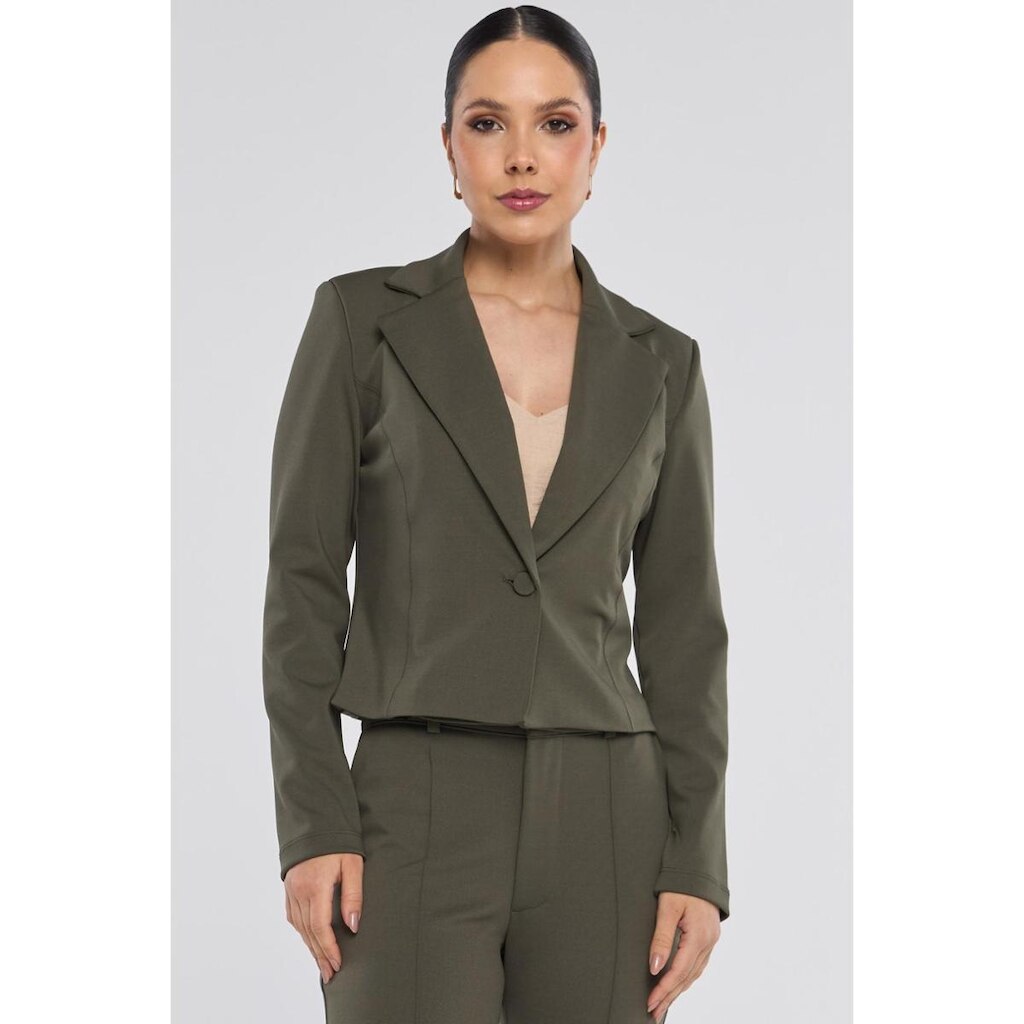 Blazer Curto PKS Alfaiataria Ponto Roma Verde Militar