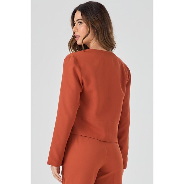 Blazer Curto PKS Alfaiataria Social Terracota-GG