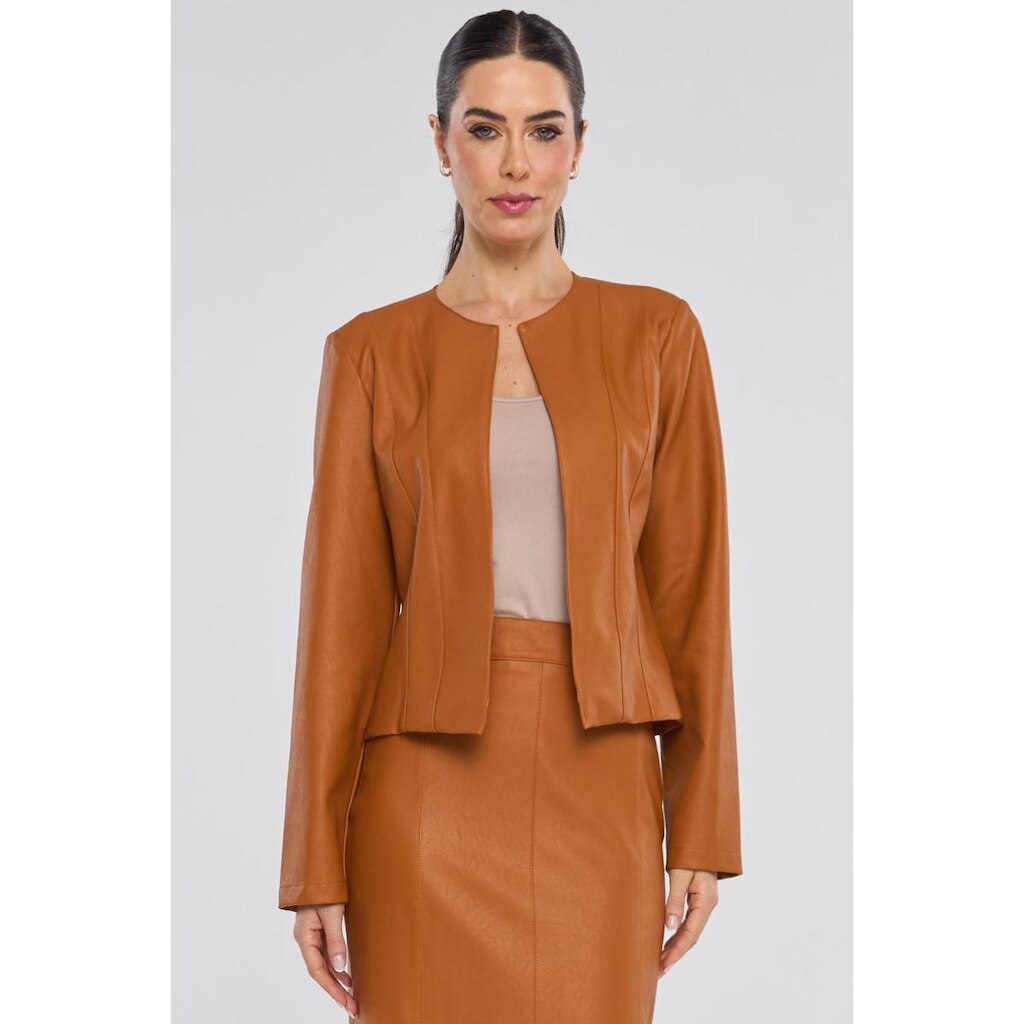 Blazer Curto PKS Caramelo