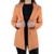 Blazer Feminino Autenticada Linho Laranja Camel - 7655 - Laranja