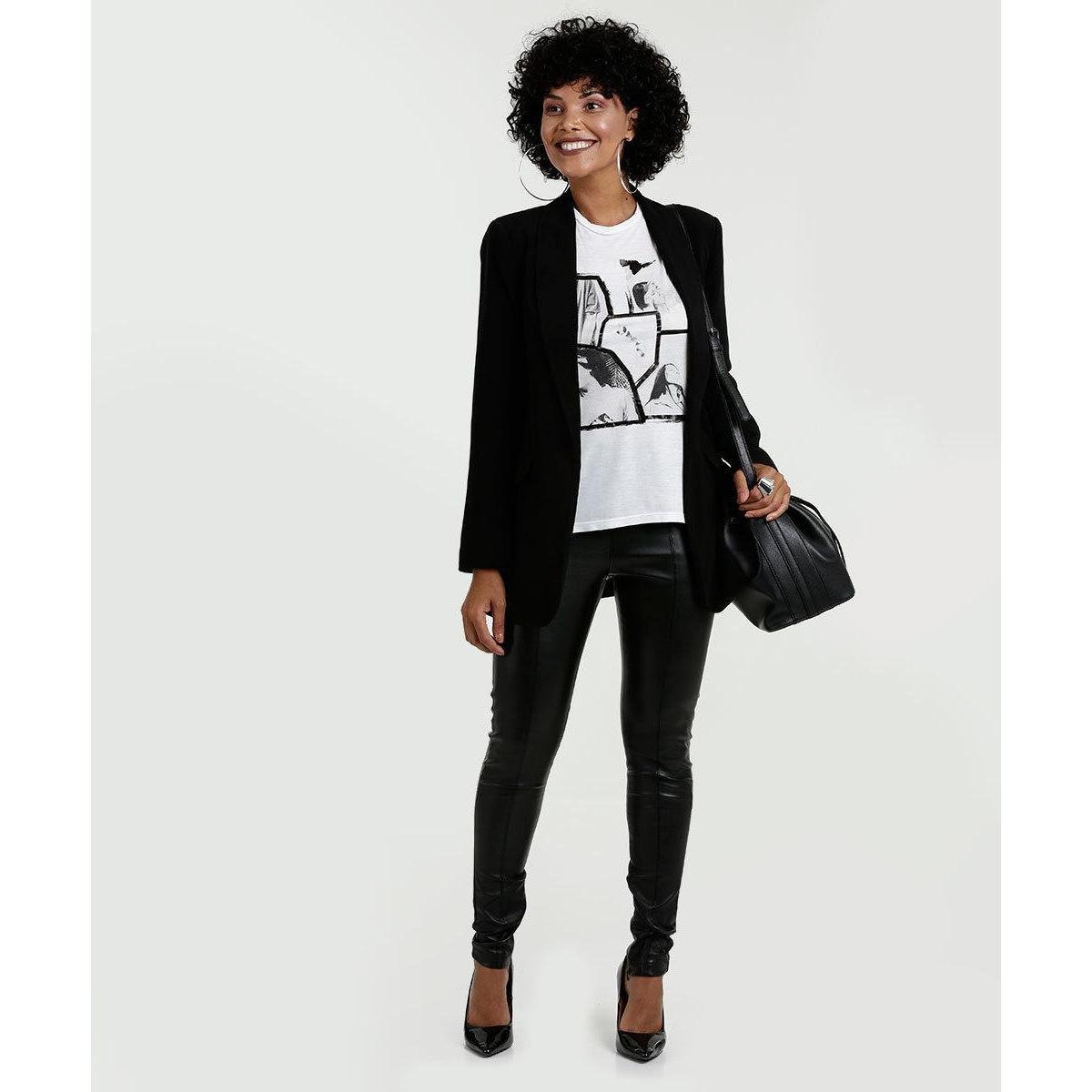 Blazer Feminino Básico Liso Moda Evangélica - Preto é boa?