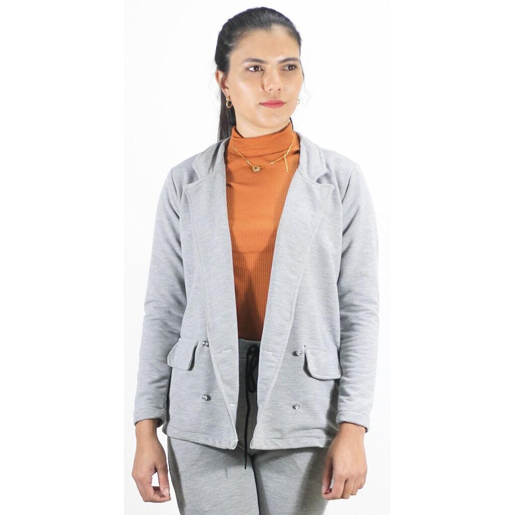 Blazer Feminino Casaquinho Acinturado Moletinho