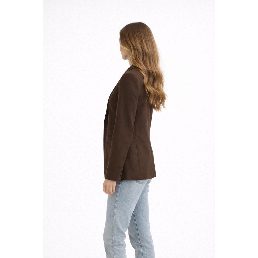 Blazer Feminino D Bell Outlet Fashion Liso Botão Marrom