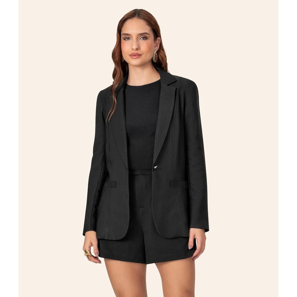 Blazer Feminino Em Alfaiate Endless Preto