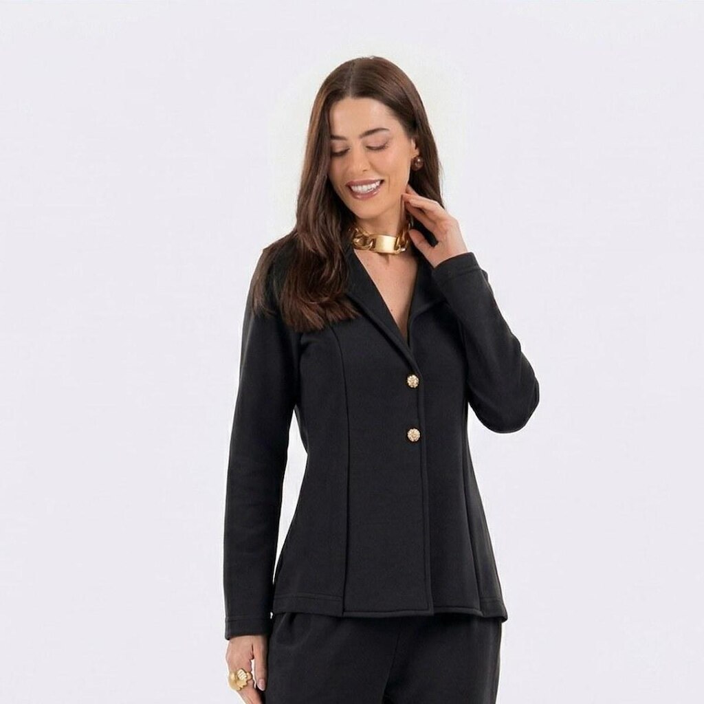 Blazer Feminino Em Piquet Slim