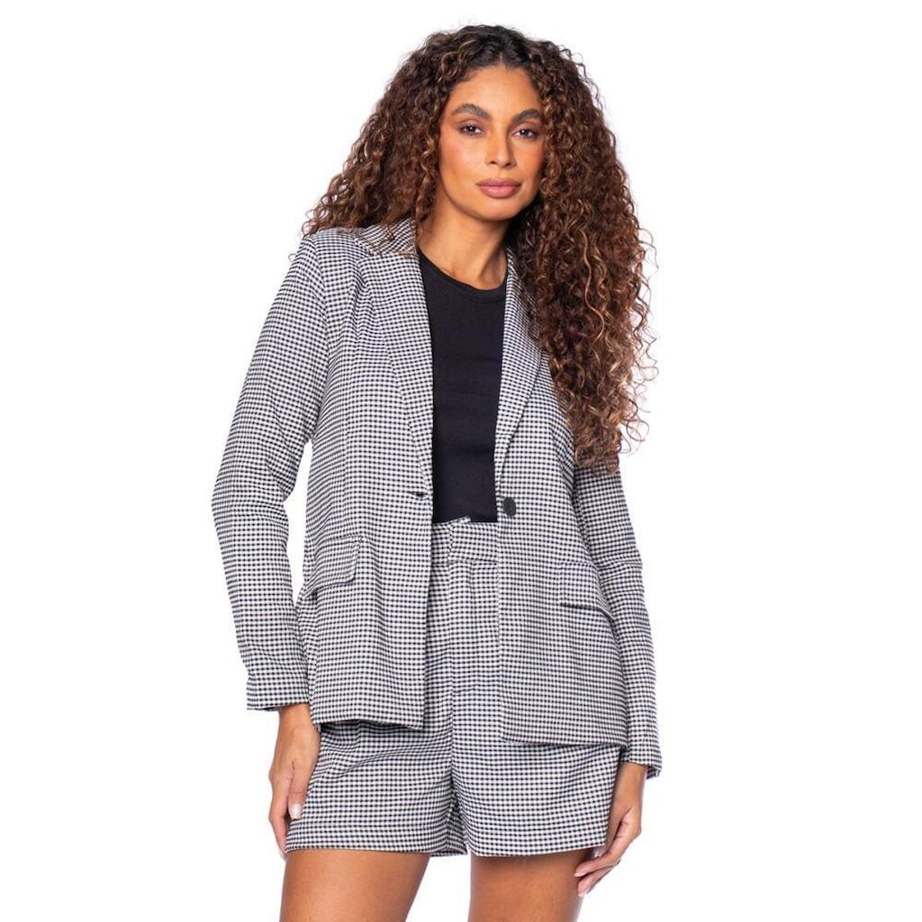 Blazer Feminino Endless Pied de Poule Preto/branco