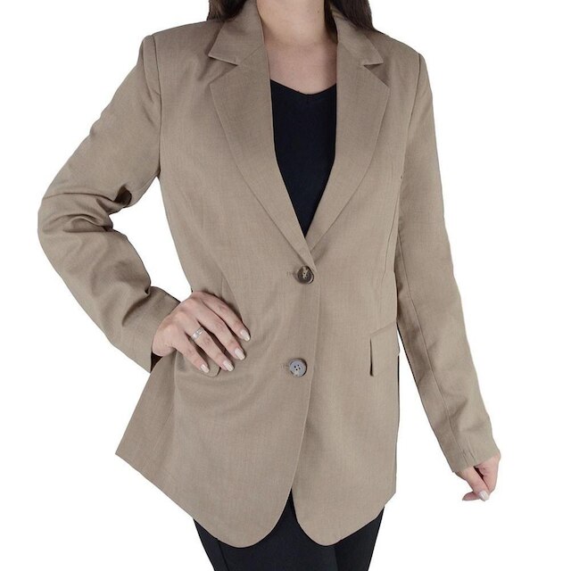 Blazer Feminino Facinelli By Mooncity Over Marrom Camel - 69