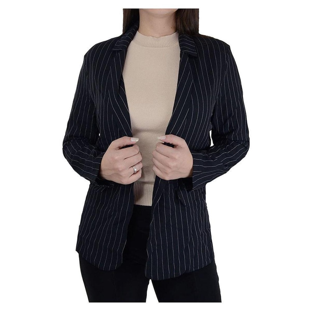 Blazer Feminino Milani ML Risca de Giz Preto - 440