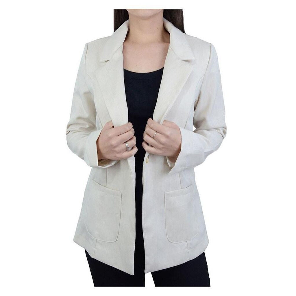 Blazer Feminino Parado no Ar Linho Off White - 72113
