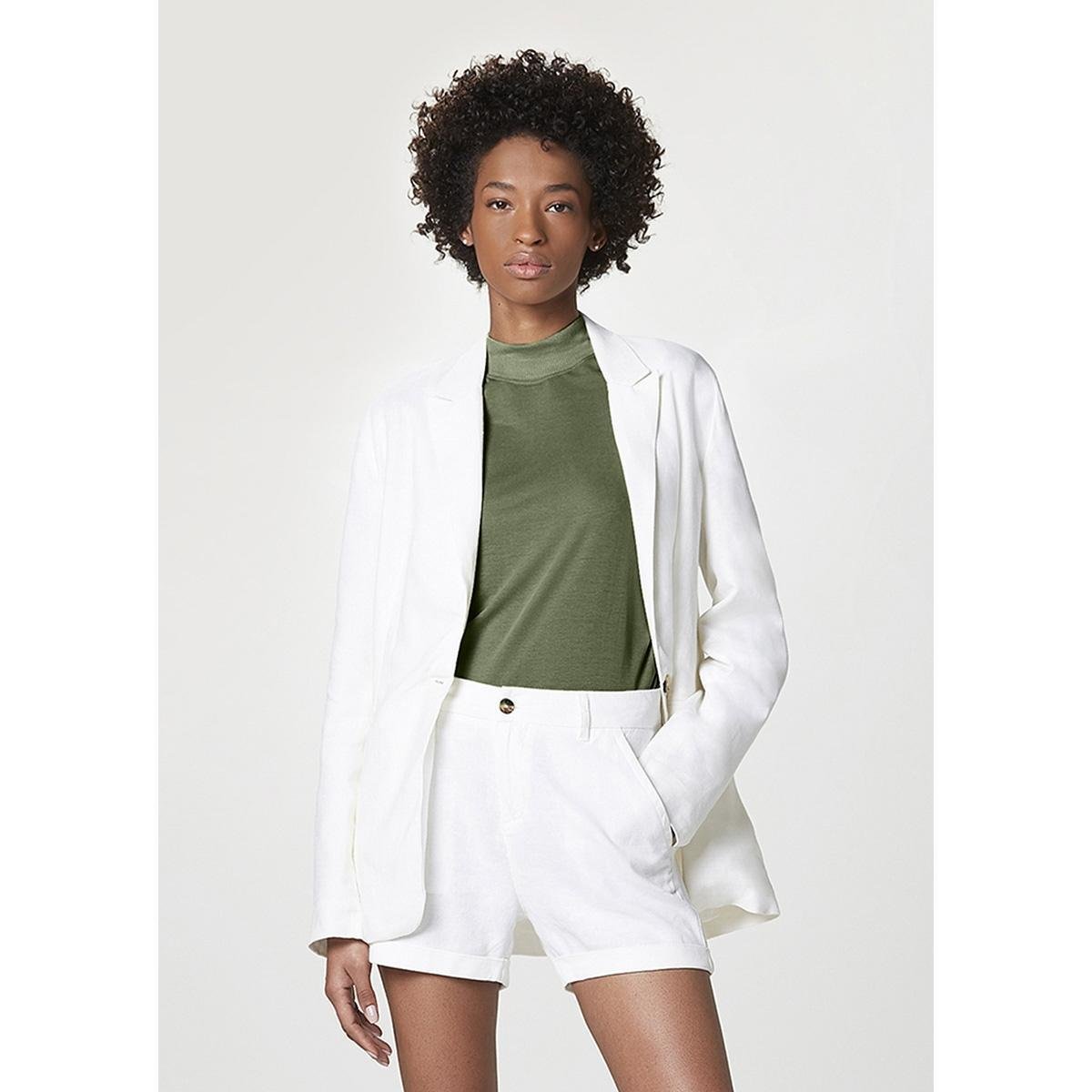 Blazer Hering Em Linho Feminino - Branco Menor preço em Blazer Hering Em Linho Feminino - Branco