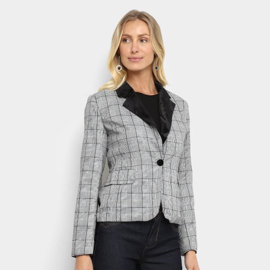 Blazer Holin Stone Xadrez Feminino - Preto