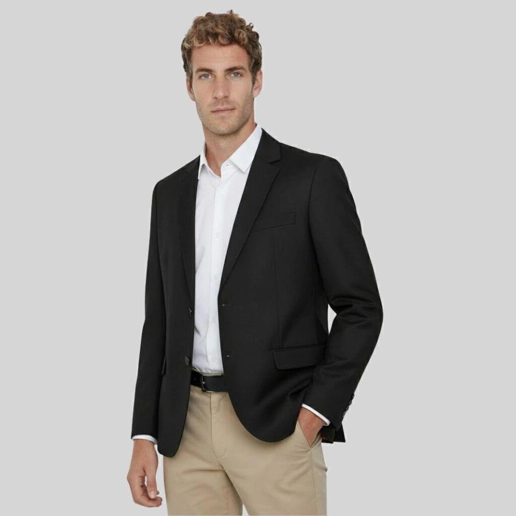 Blazer Hugo Deleon Cotton Liso Preto