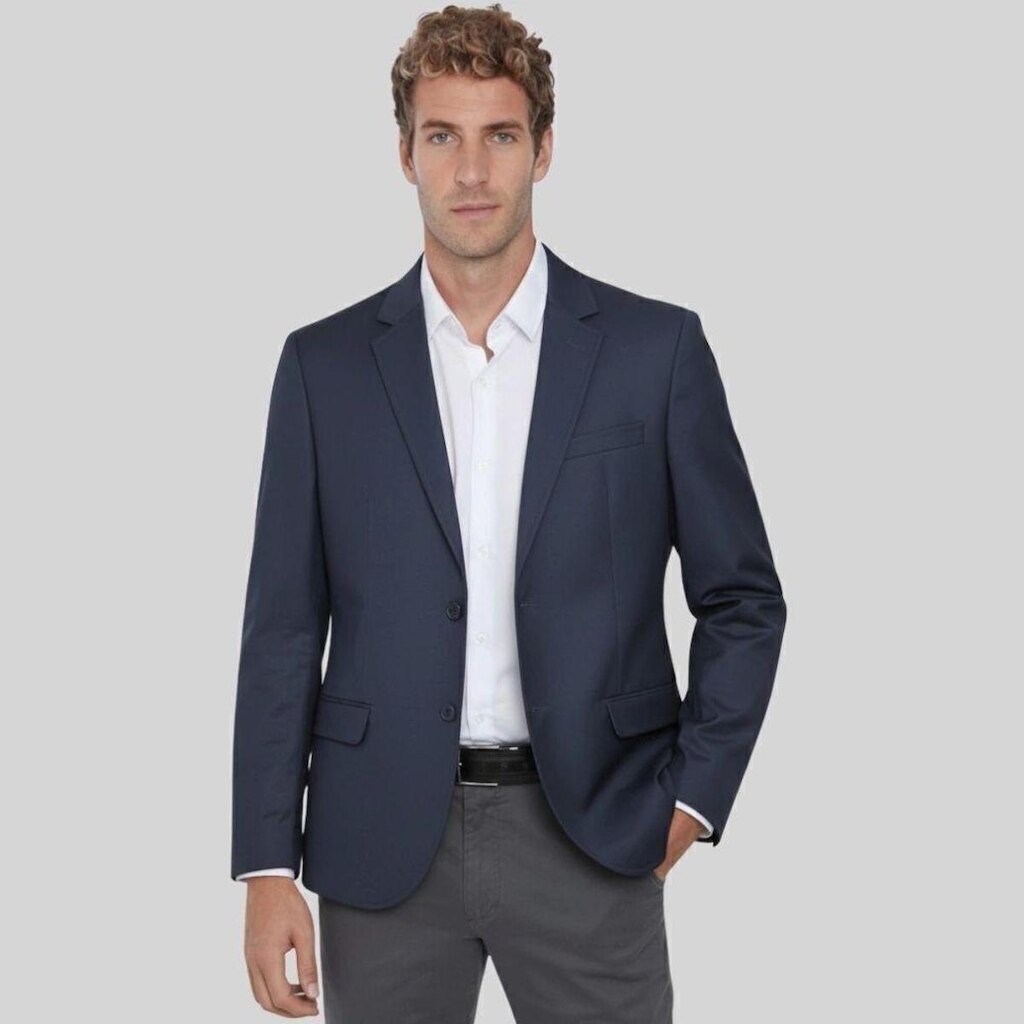 Blazer Hugo Deleon Sarja Elastano Marinho