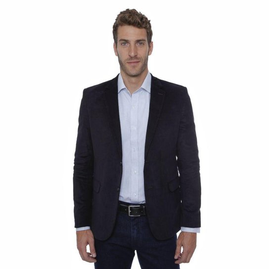 Blazer Hugo Deleon Veludo Preto - Preto