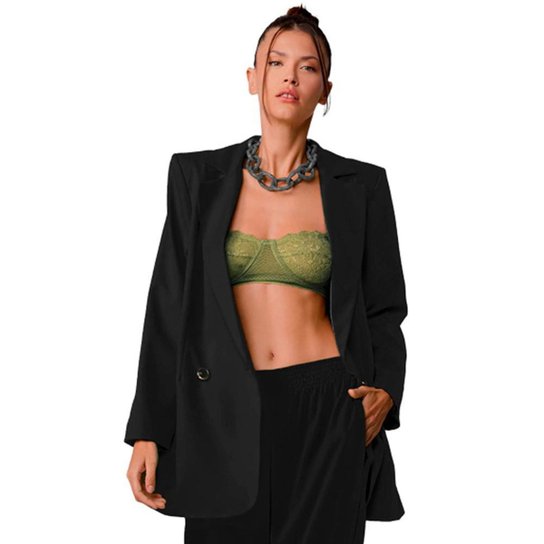 Blazer Lança Perfume Oversized Feminino - Preto