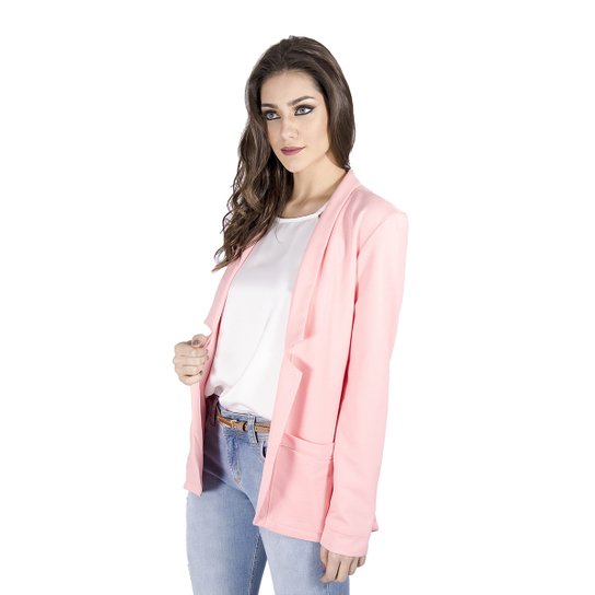 Blazer Manga Longa Alfaiataria Karin Feller Feminino - Rosa