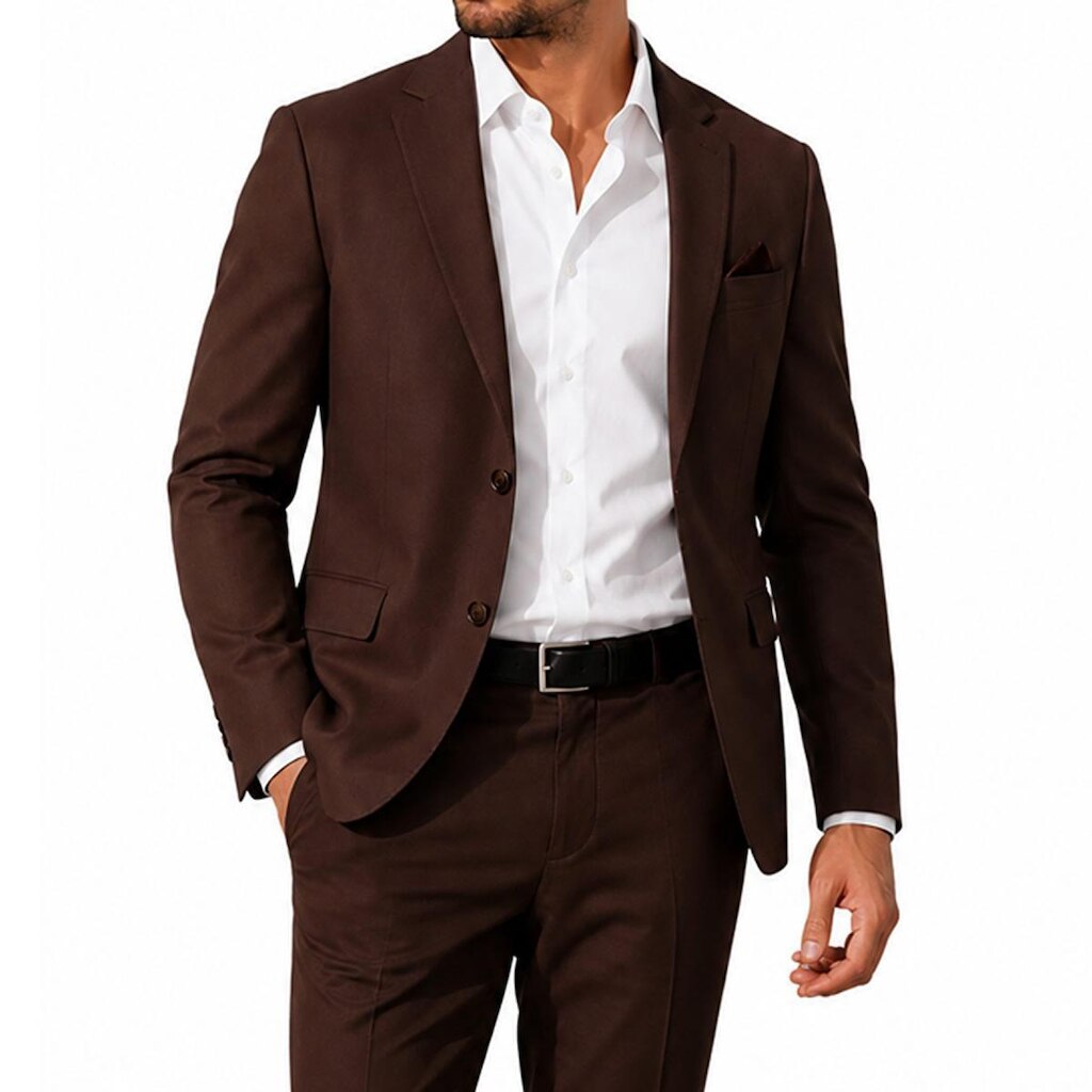 Blazer Masculino Docthos Slim Malha Marrom - 609226