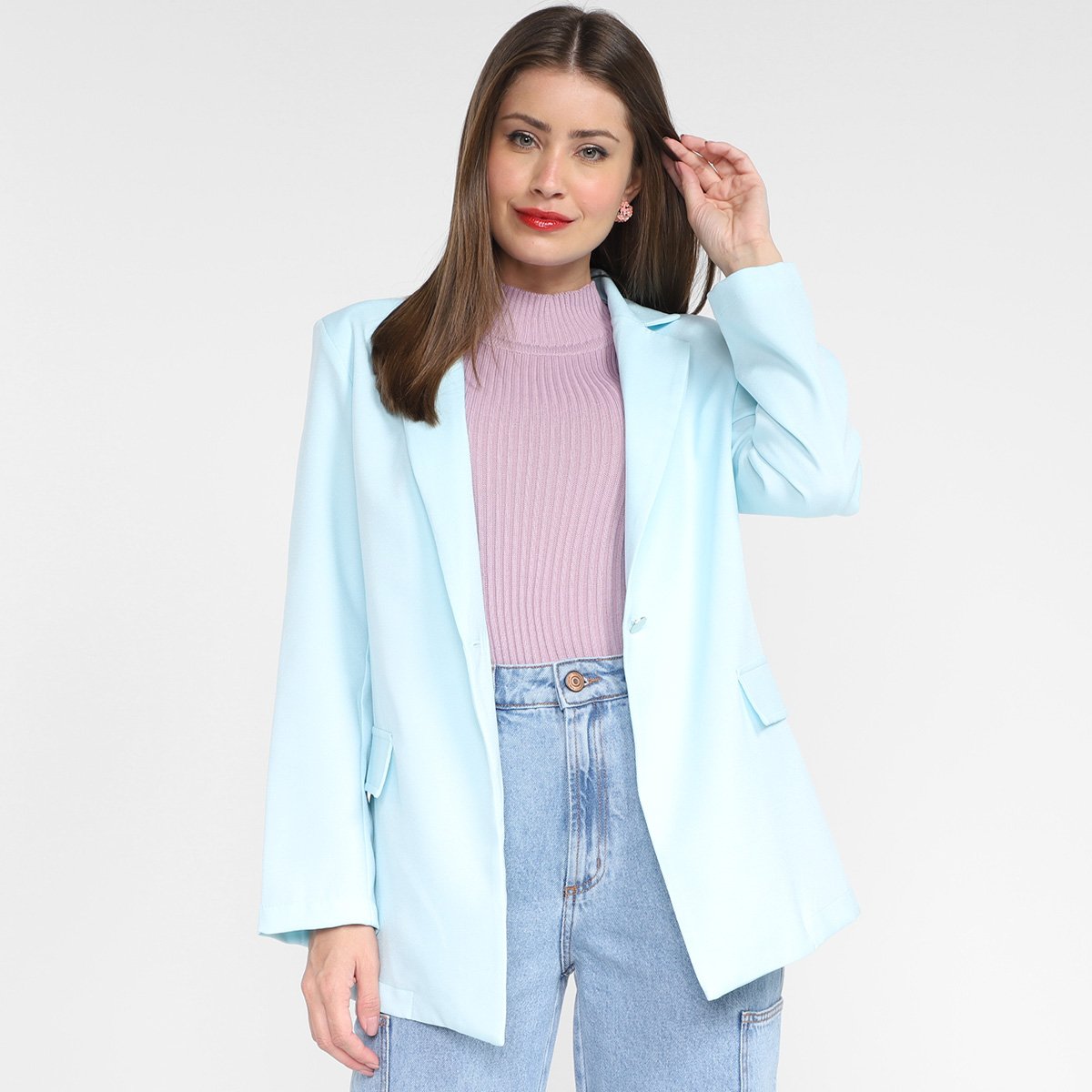 Blazer My Favorite Things Alongado Feminino - Areia Menor preço em Blazer My Favorite Things Alongado Feminino - Areia
