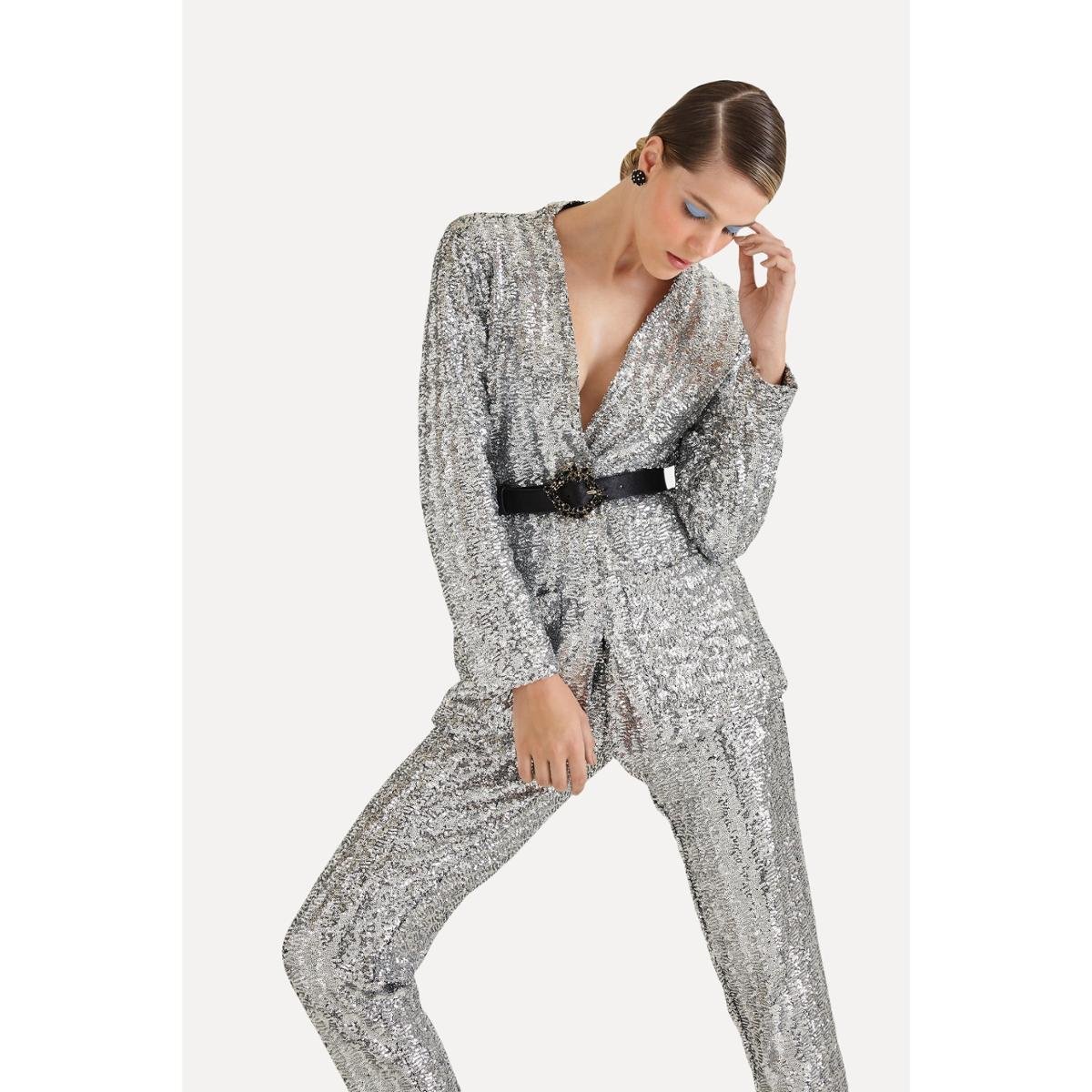 Blazer de paetê prata