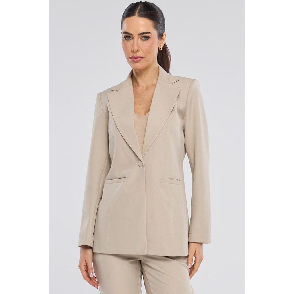 Blazer PKS Alfaiataria Melange Bege