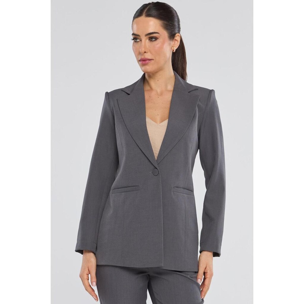 Blazer PKS Alfaiataria Melange Cinza