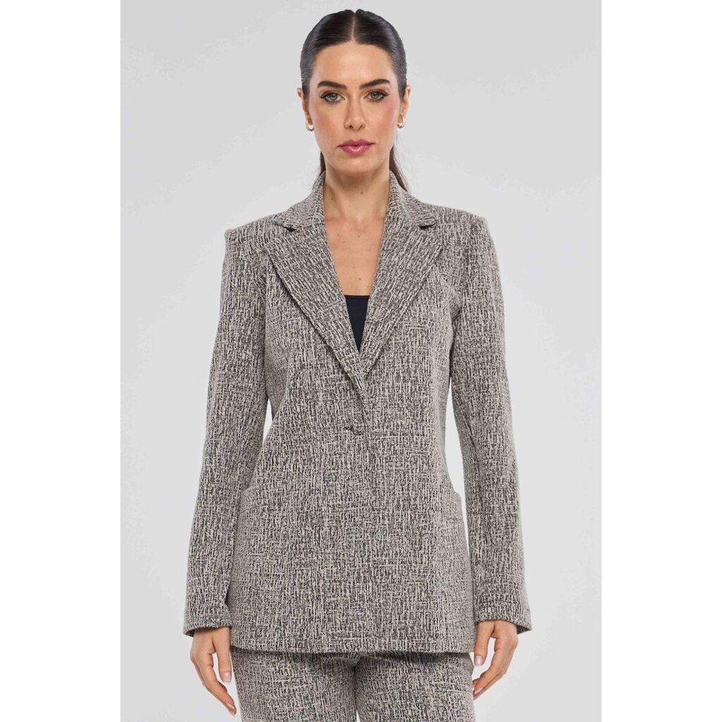 Blazer PKS Alfaiataria Tweed Elegance Preto