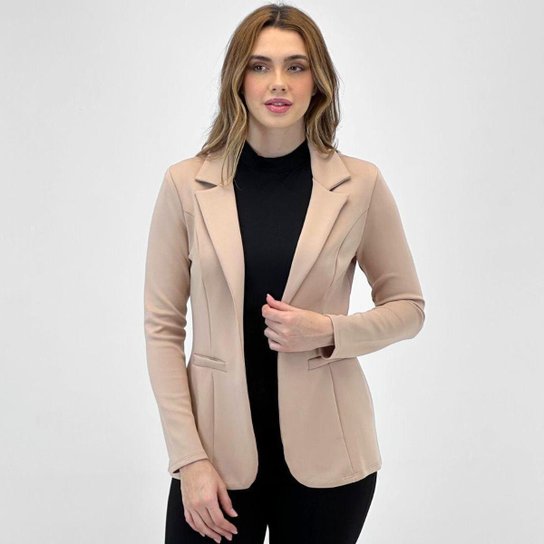 Blazer Simô Aberto Manga Longa Básico Feminino