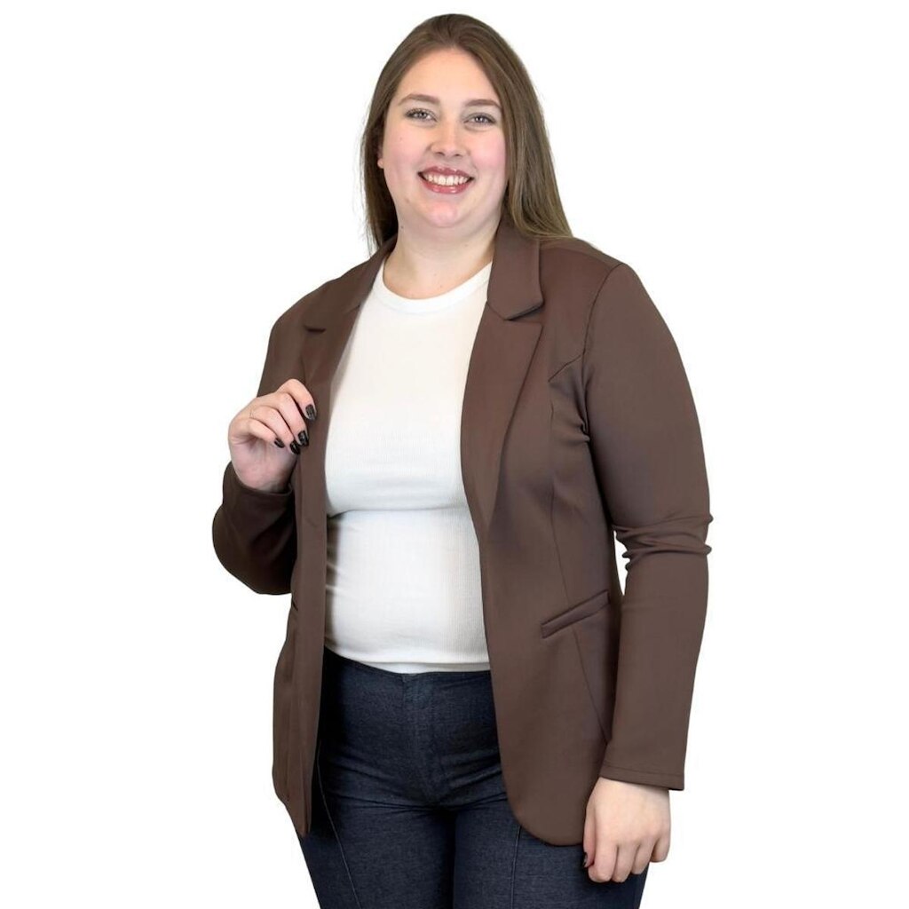 Blazer Simô Manga Longa Plus Size Feminino