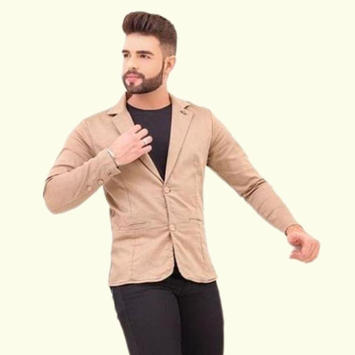 Blazer Slim Fit Luxo Esporte Sarja Masculina Menor preço em Blazer Slim Fit Luxo Esporte Sarja Masculina