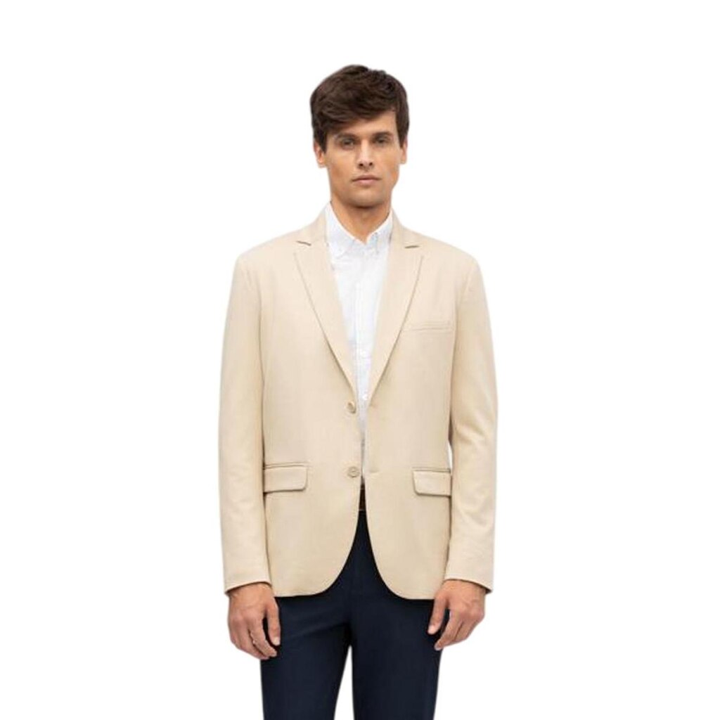 Blazer Slim Hangar 33 Em Malha Bege Tam. 50