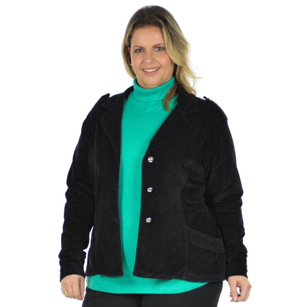 Blazer veludo passarela plus size fenomenal Marrom 48