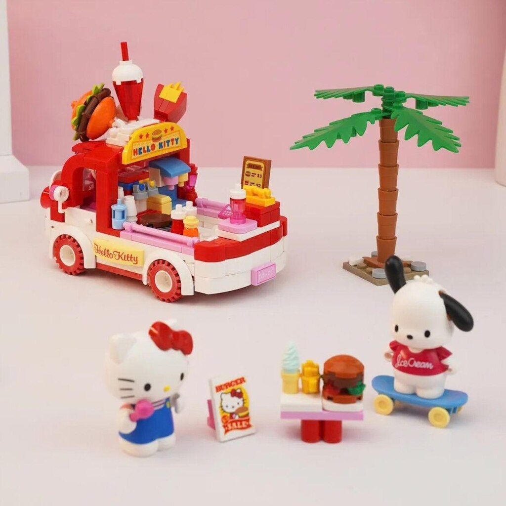 Bloco de Montar Food Truck Pochacco Hello Kitty e Amigos Keepplay