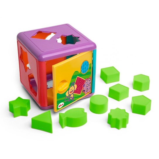 Blocos de Montar - Cubo de Encaixes Colorido - Elka - Incolor